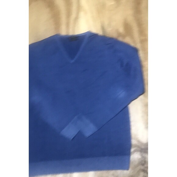 massimo dutti v neck sweater Women xL Blue Wool Pull Over @G8 - Picture 3 of 9